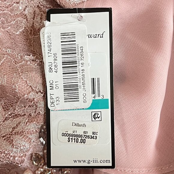 Jessica Howard Pink Sleeveless Lace Tiered Dress Embellished Waist Size 16 NWT - Picture 9 of 13